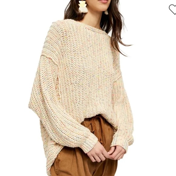 Free People Neon Lights Oversize Knit Sweater in Confetti Combo. Size M. - Picture 1 of 15